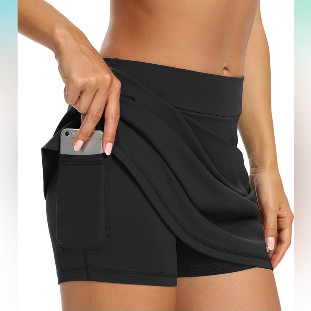 LouKeith Black Tennis Skort